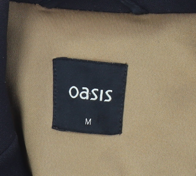 Oasis Womens Black Mid-Length Pea Coat Size M Regular Fit