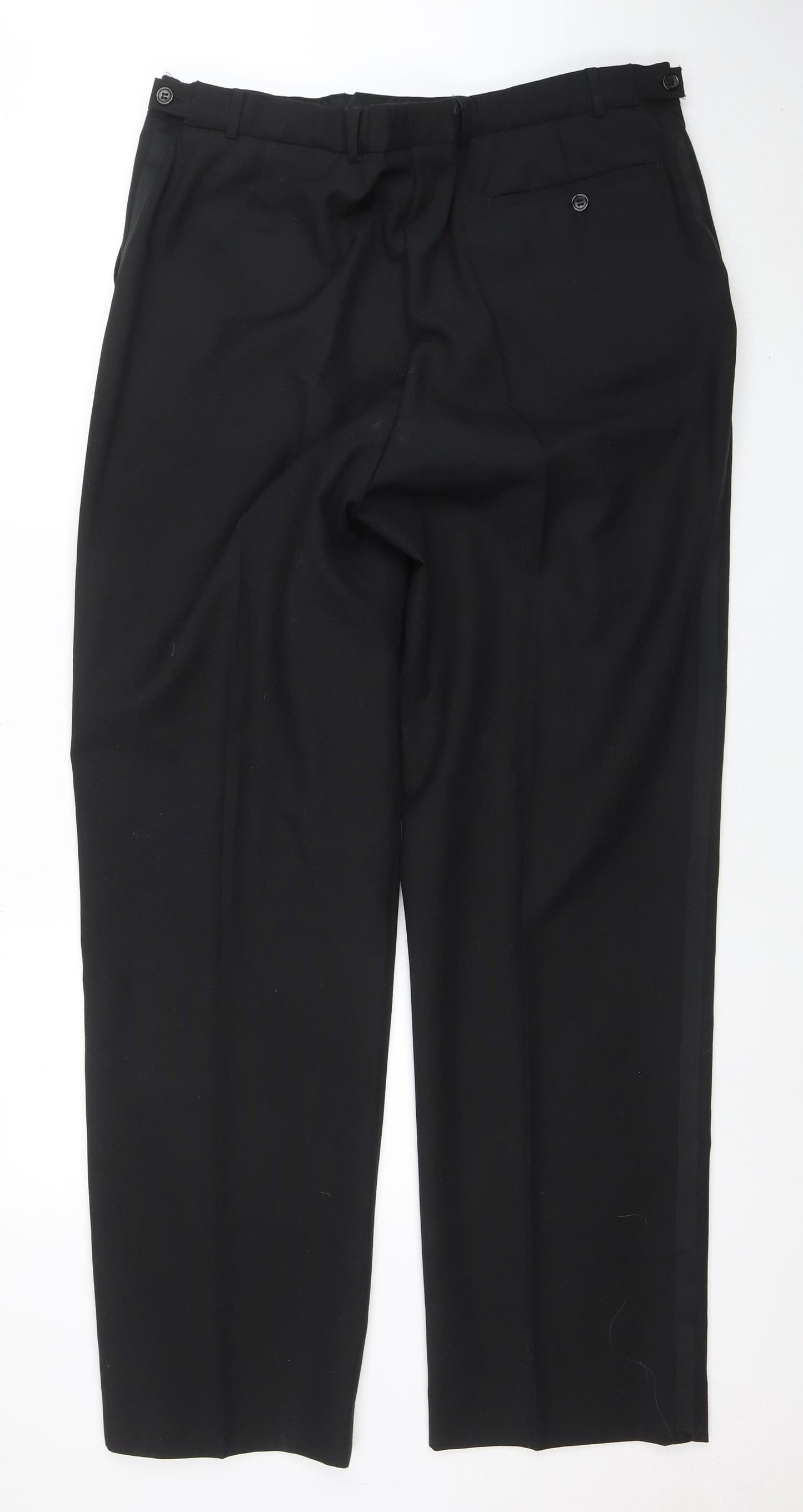 Armando Men's Black 38in Regular Fit Wool Blend Dress Pants