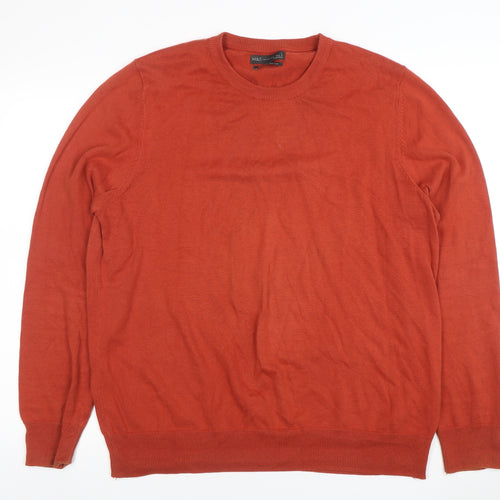 Marks and Spencer Men's Brown L Cotton Crew Neck Jumper