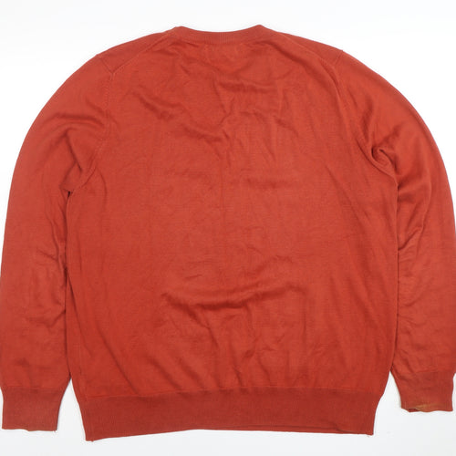 Marks and Spencer Men's Brown L Cotton Crew Neck Jumper