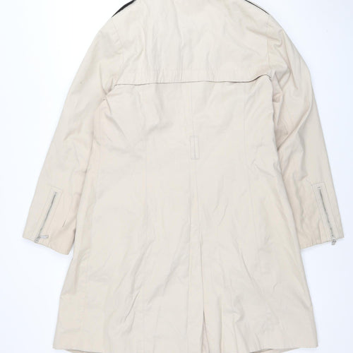 Debenhams Women Beige Mid-Length Zip Coat Size 16 Collection Line
