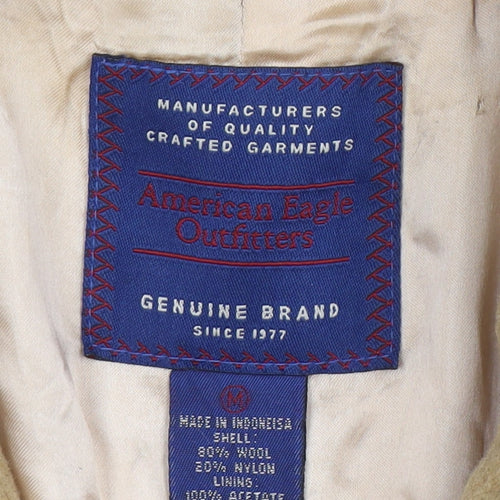 American Eagle Outfitters Women's Beige Wool Mid-Length Coat Size M