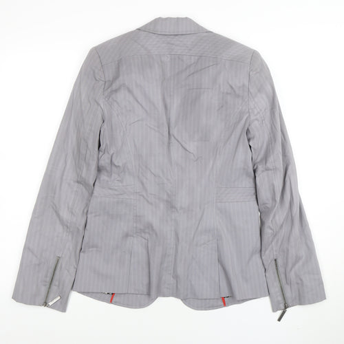Jasper Conran Women Grey Pinstripe Tailored Blazer Size 10