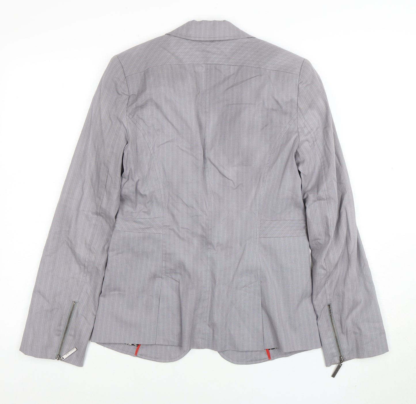 Jasper Conran Women Grey Pinstripe Tailored Blazer Size 10