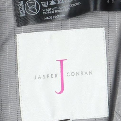 Jasper Conran Women Grey Pinstripe Tailored Blazer Size 10