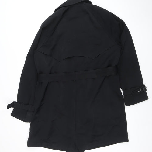 Gianfranco Corneli Women's Black Size 12 Belted Trench Coat