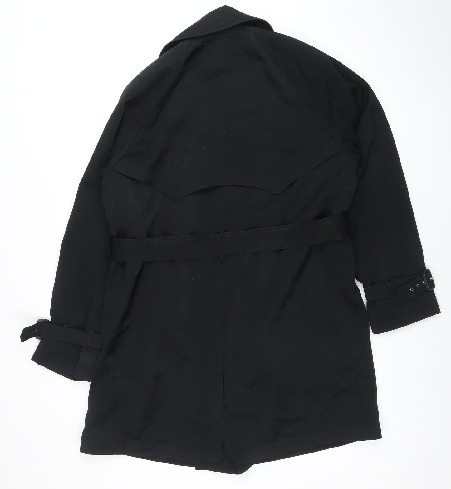 Gianfranco Corneli Women's Black Size 12 Belted Trench Coat