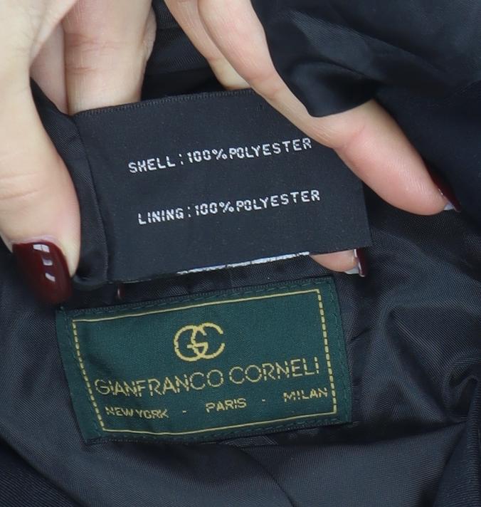 Gianfranco Corneli Women's Black Size 12 Belted Trench Coat