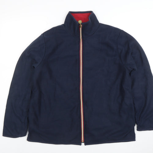 Danar Womens Navy Blue Reversible Fleece Jacket M Full Zip Casual