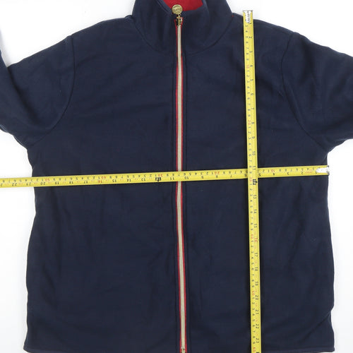 Danar Womens Navy Blue Reversible Fleece Jacket M Full Zip Casual