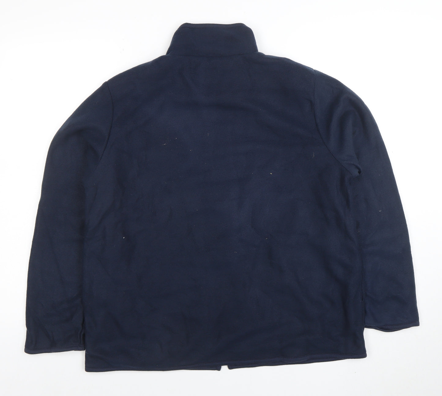 Danar Womens Navy Blue Reversible Fleece Jacket M Full Zip Casual