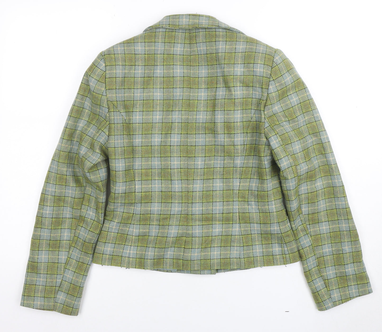 Dorothy Perkins Women's Green Check Wool Blend Blazer Size 10