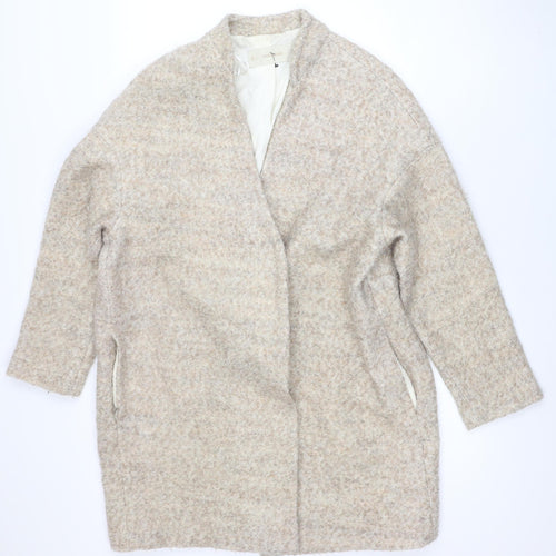Zara Basic Women’s Beige Wool Blend Long Overcoat Size L