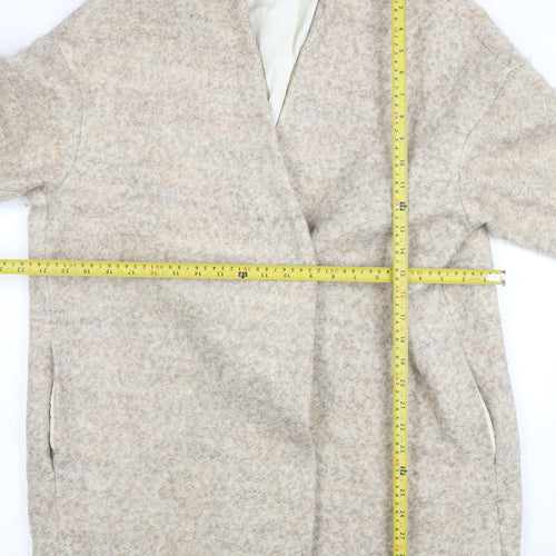 Zara Basic Women’s Beige Wool Blend Long Overcoat Size L