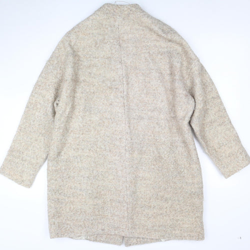 Zara Basic Women’s Beige Wool Blend Long Overcoat Size L