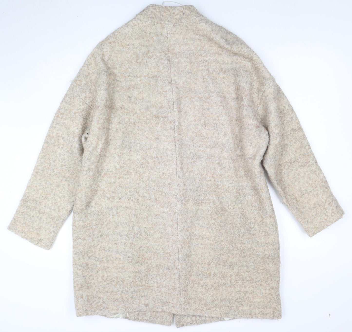 Zara Basic Women’s Beige Wool Blend Long Overcoat Size L