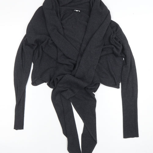 Hybe Women’s Black Wool Blend Wrap Jumper XS Long Sleeve