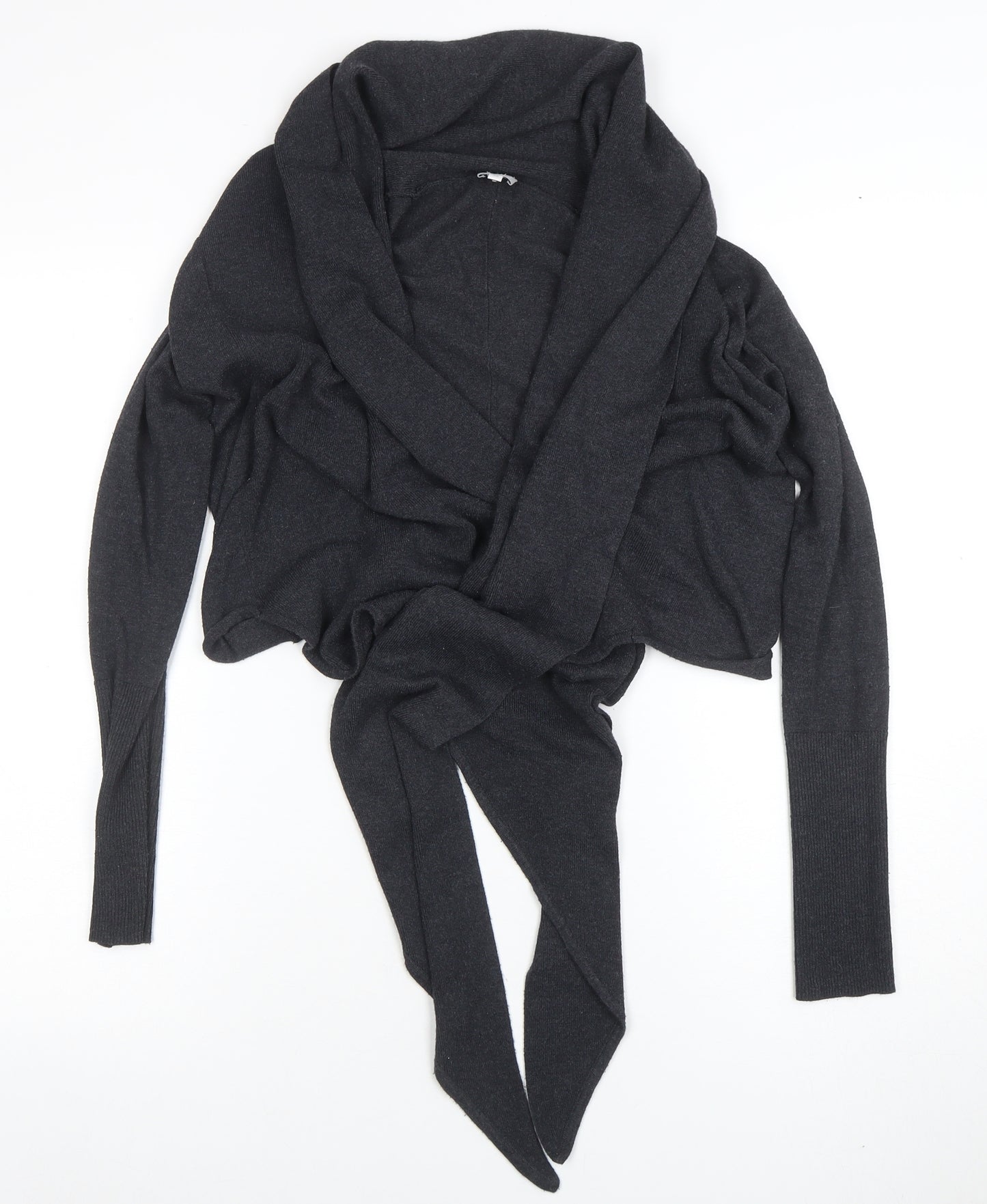 Hybe Women’s Black Wool Blend Wrap Jumper XS Long Sleeve