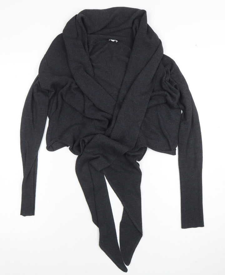 Hybe Women’s Black Wool Blend Wrap Jumper XS Long Sleeve