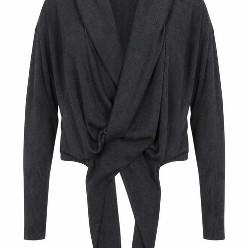 Hybe Women’s Black Wool Blend Wrap Jumper XS Long Sleeve
