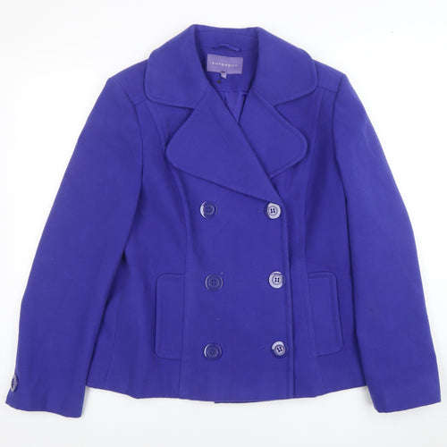 Autonomy Women’s Blue Pea Coat Size 14 Buttoned Short Jacket