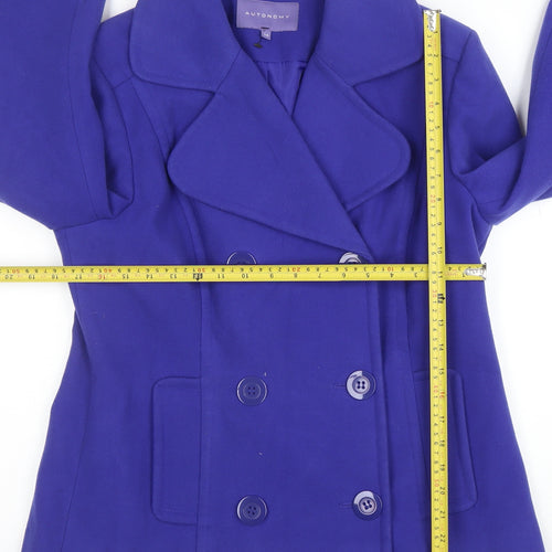 Autonomy Women’s Blue Pea Coat Size 14 Buttoned Short Jacket