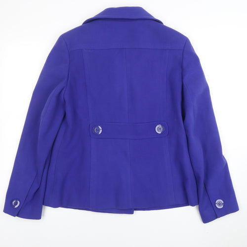 Autonomy Women’s Blue Pea Coat Size 14 Buttoned Short Jacket