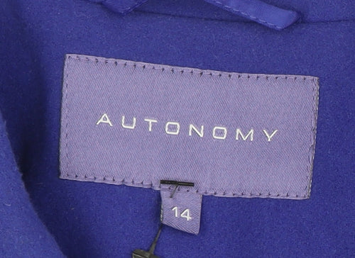 Autonomy Women’s Blue Pea Coat Size 14 Buttoned Short Jacket