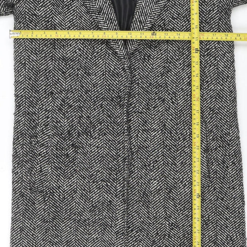 Papaya Womens Grey Herringbone Tweed Coat Size 10 Overcoat
