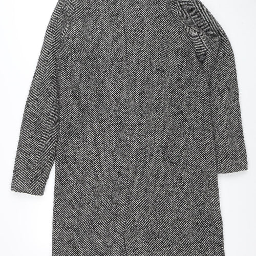 Papaya Womens Grey Herringbone Tweed Coat Size 10 Overcoat