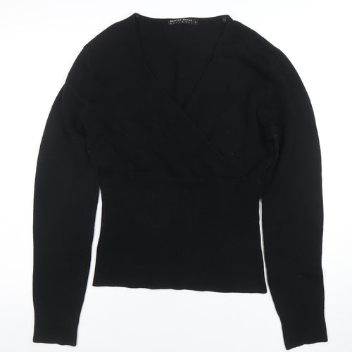 Nouveau Edition Women's Black V-Neck Slim Knit Jumper Size L