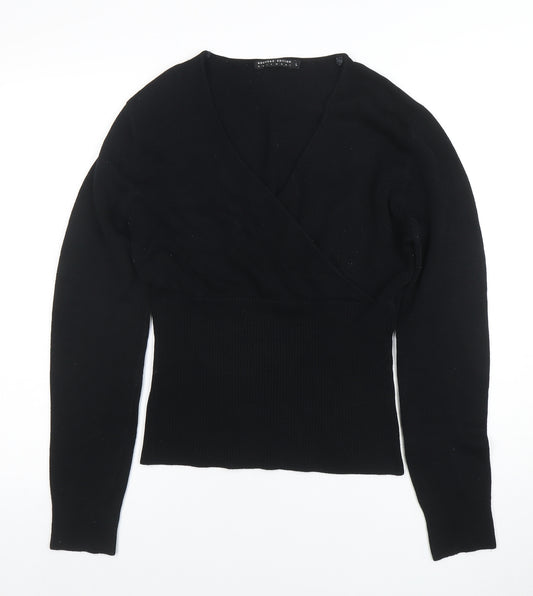 Nouveau Edition Women's Black V-Neck Slim Knit Jumper Size L