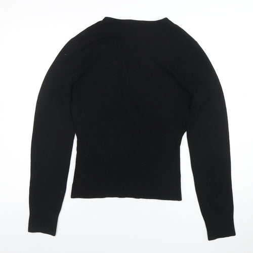Nouveau Edition Women's Black V-Neck Slim Knit Jumper Size L