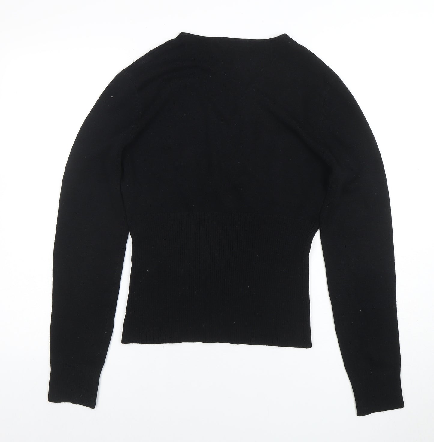 Nouveau Edition Women's Black V-Neck Slim Knit Jumper Size L