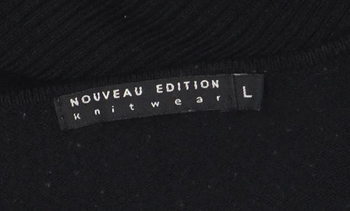Nouveau Edition Women's Black V-Neck Slim Knit Jumper Size L