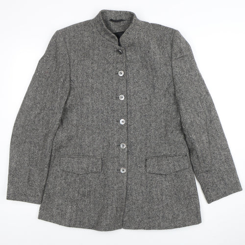 Cashmere by James Meade Women's Grey Wool Tweed Blazer Size 12