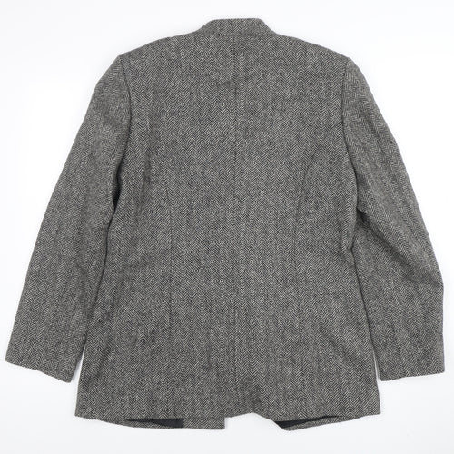 Cashmere by James Meade Women's Grey Wool Tweed Blazer Size 12