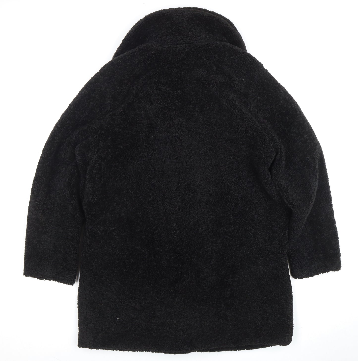 New Look Women's Black Mid-Length Fleece Coat Size 14