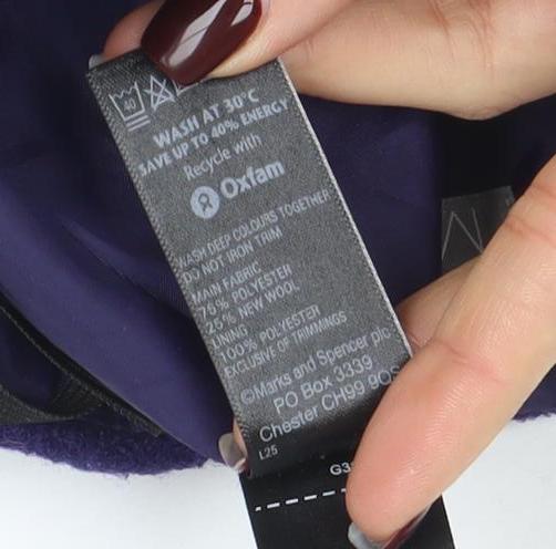 Marks and Spencer Women's Purple Wool Pencil Skirt Size 8