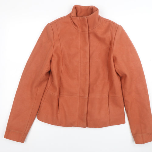 VILA Womens Brown Wool Jacket Size 10 Classic Short Style