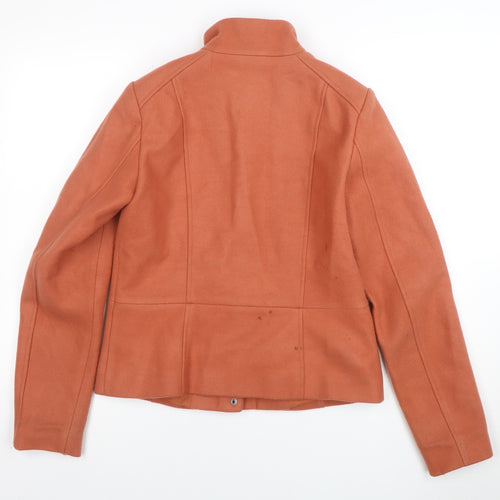 VILA Womens Brown Wool Jacket Size 10 Classic Short Style