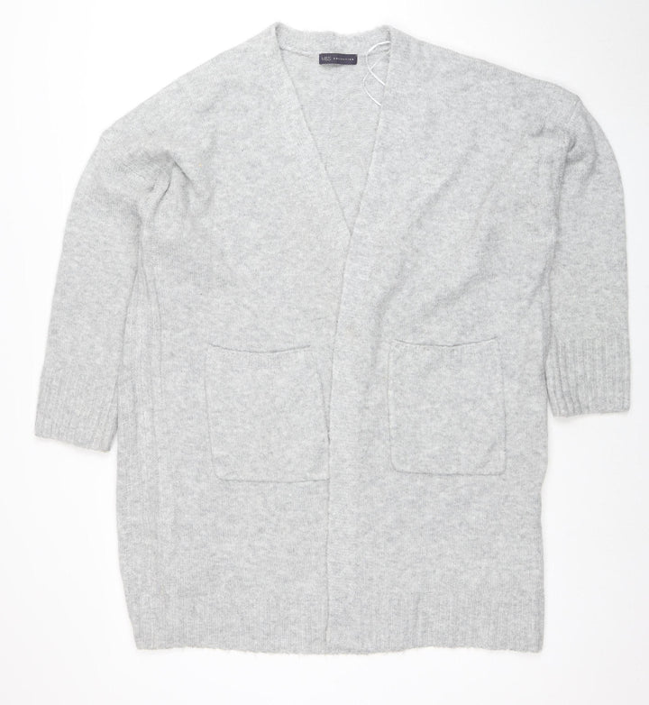 Marks and Spencer Women’s Grey Large Knit V-Neck Open Cardigan