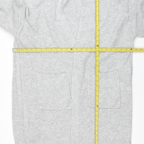 Marks and Spencer Women’s Grey Large Knit V-Neck Open Cardigan