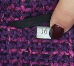 EWM Womens Purple Tweed Blazer Jacket Size 16 Lined Classic Style