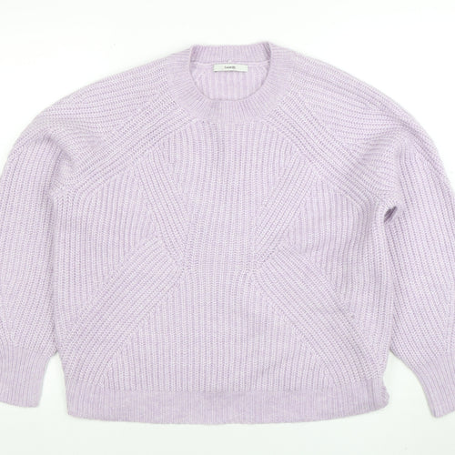 George Women’s Purple Chunky Knit Crew Neck Pullover Jumper Size M