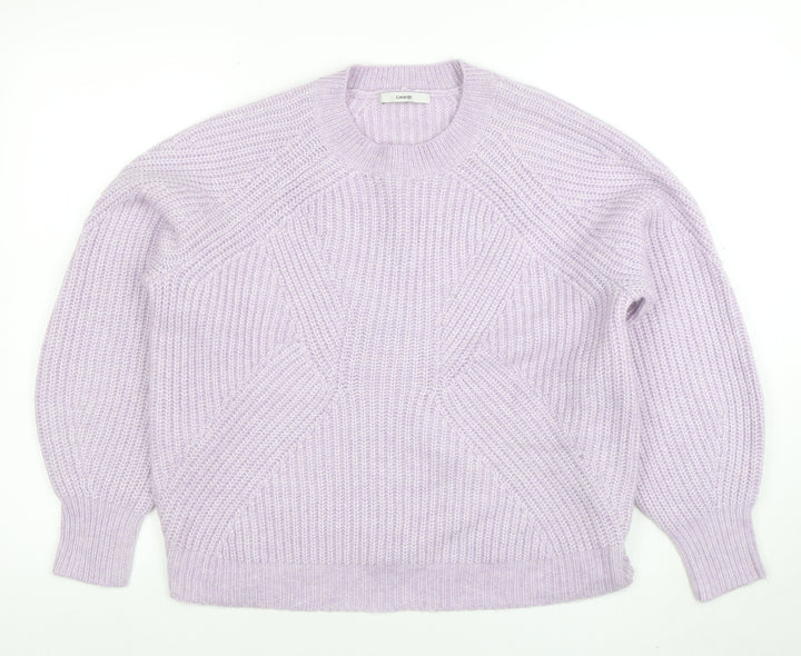 George Women’s Purple Chunky Knit Crew Neck Pullover Jumper Size M