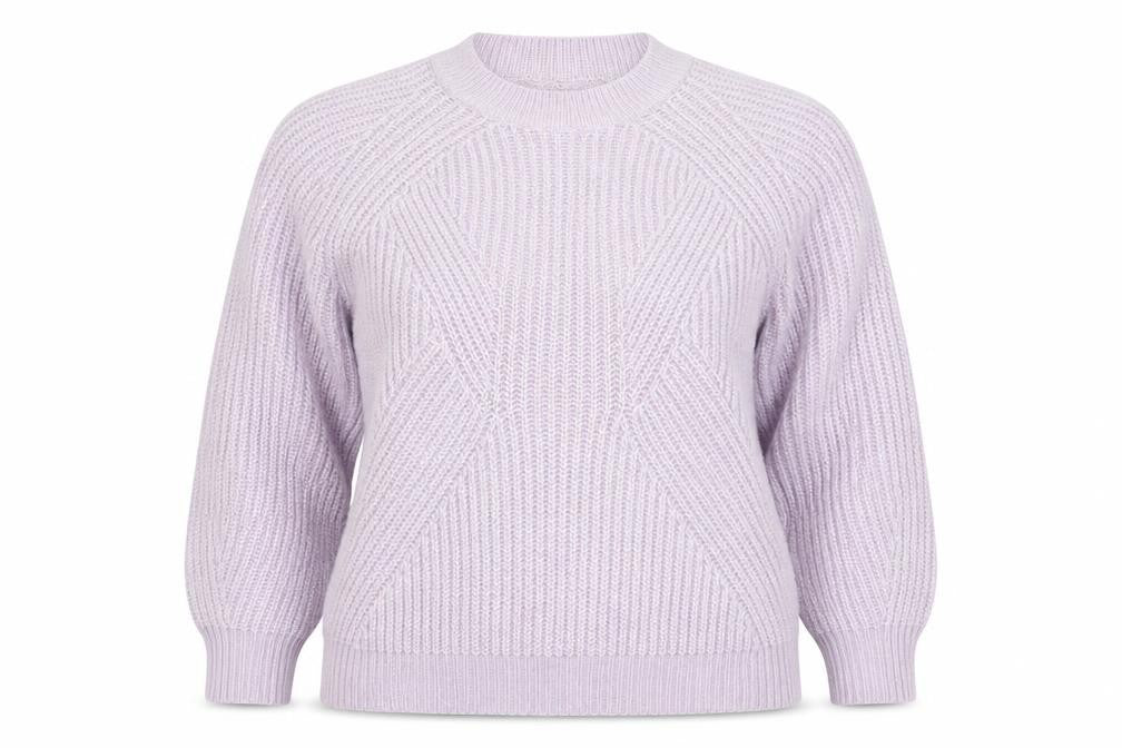 Front view of George Women’s Purple Chunky Knit Crew Neck jumper, size M