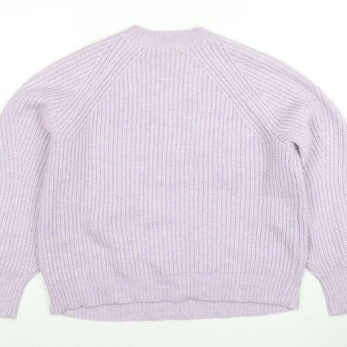 George Women’s Purple Chunky Knit Crew Neck Pullover Jumper Size M