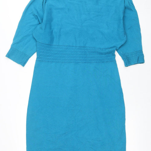 Monsoon Women's Blue Fit & Flare Knee Length Dress Size 14