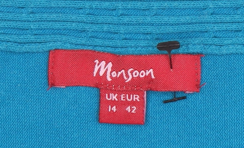 Monsoon Women's Blue Fit & Flare Knee Length Dress Size 14
